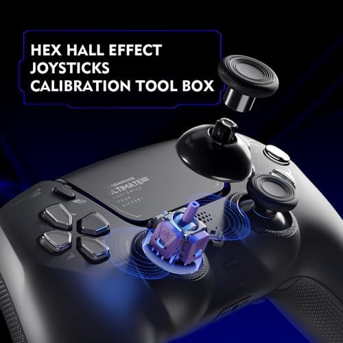 HEXGAMING ULTIMATE PRO Gaming Controller Compatible with ps5/PC/Mobile - 4 Back Buttons, 6 Custom Profiles, Adjustable Triggers, 8 Swappable Thumbsticks - Hall Effect Chaos Black - Image 4