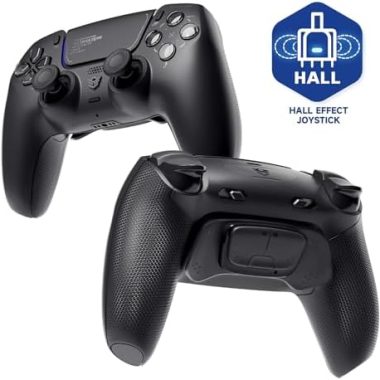 HEXGAMING ULTIMATE PRO Gaming Controller Compatible with ps5/PC/Mobile – 4 Back Buttons, 6 Custom Profiles, Adjustable Triggers, 8 Swappable Thumbsticks – Hall Effect Chaos Black